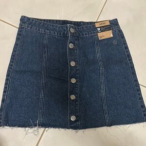 Aeropostale Indigo Button-Up A-Line Skirt